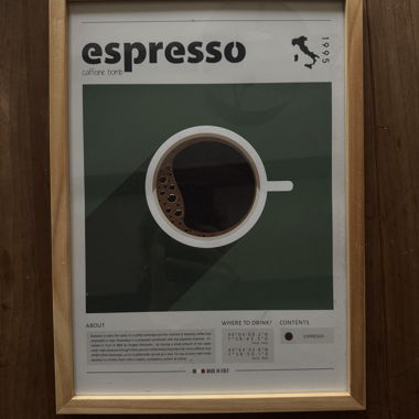 poster espresso incl. cadre en bois