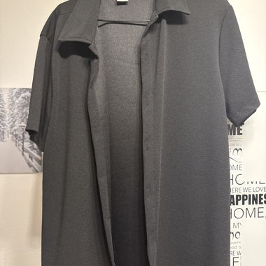 Camicia da uomo a maniche corte grigio scuro Taglia M
