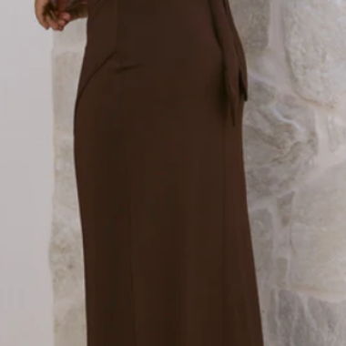 Abito maxi marrone
