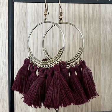 Boucles d'oreilles bordeaux 