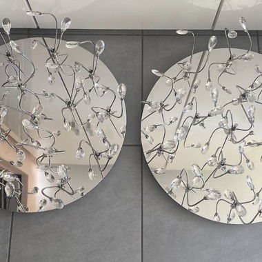 2 Ceiling Lights with Crystal Drops