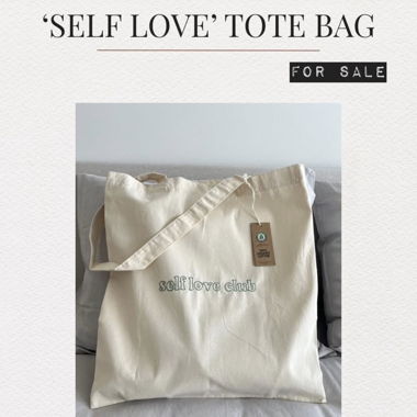 Self love tote bag hand made