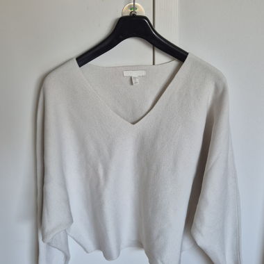 H&M Pullover weiss V-Ausschnitt Grösse M