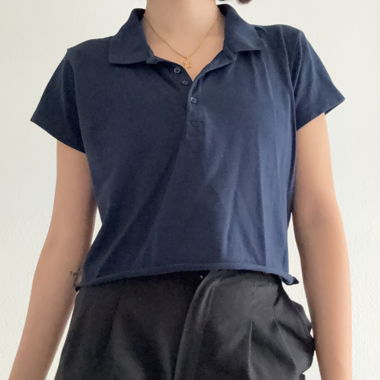 Cropped polo shirt 