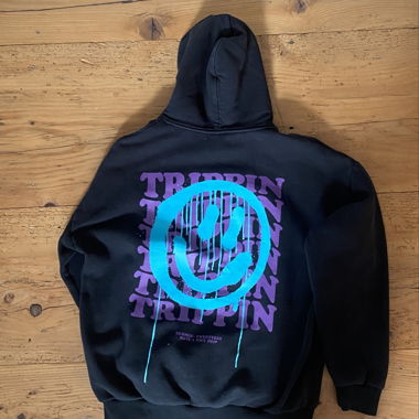 Black Hoodie mit Print