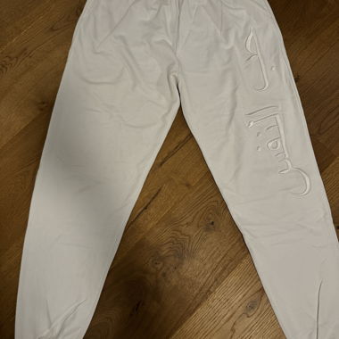 Jilvan Helen Jogging Pants, Size M, White Embroidery