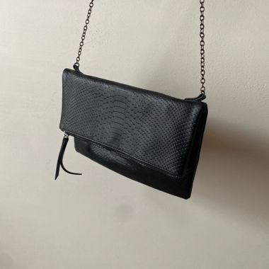 cute black leather bag