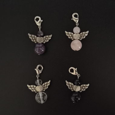 Engel-Anhänger mit Edelsteinperlen Set