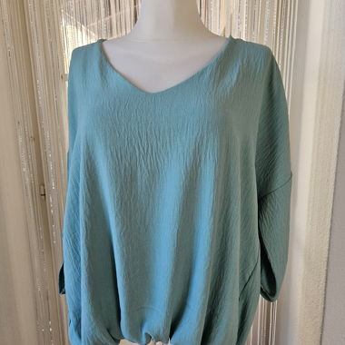 Ausgefallene Viscose Bluse in Türkis