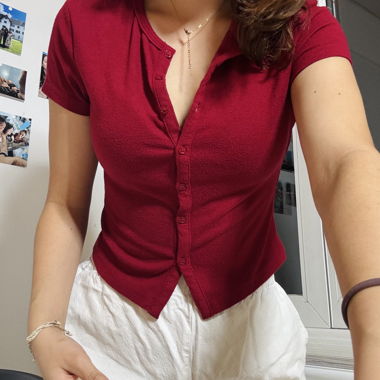 Bordeaux Kurzarm-Cardigan