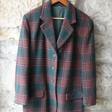 Plaid Wool Coat Size 38