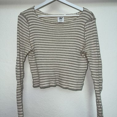 Maglia a Maniche Lunghe a Righe