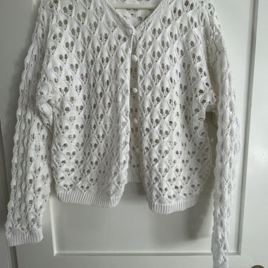 Cardigan in maglia bianca
