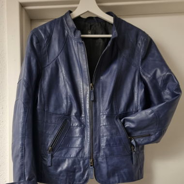 Blaue Lederjacke Madeleine