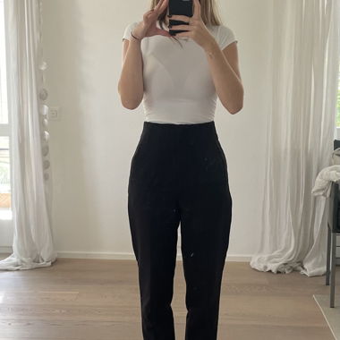 Slackhose schwarz high waist