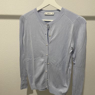 Cardigan tricoté Zara bleu clair
