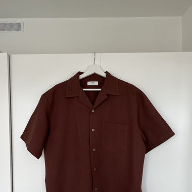 Uniqlo button up linen blend shirt
