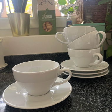Tasses à cappuccino avec sous-tasses (lot de 4)
