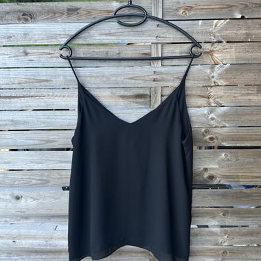 Top nero fluido con bretelle H&M