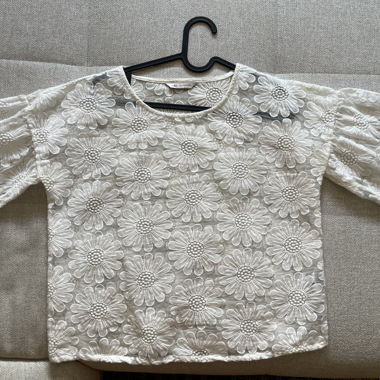 M&S Collection Blumenspitze-Mesh-Top