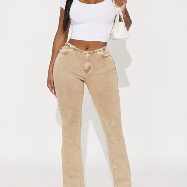 Jeans beige a zampa