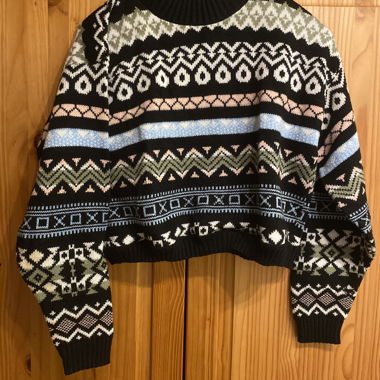 Black & multicolour jacquard pullover