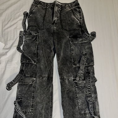 Black cargo jeans, size s 