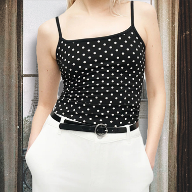 Cute coquette dott top