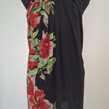 Black Floral Chain Dress