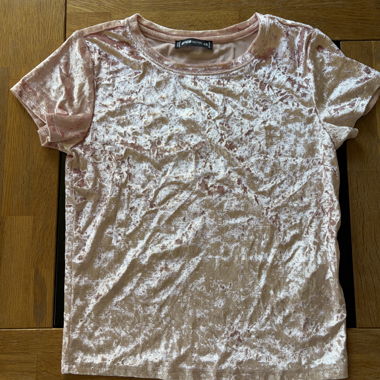 Pinker Samt T-Shirt