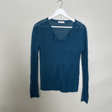 Cardigan in maglia turchese