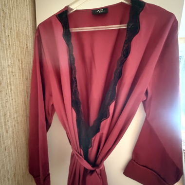 Burgundy Lingerie Set with Nightdress and Robe