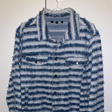Stylische Jeansjacke gestreift Gr. S