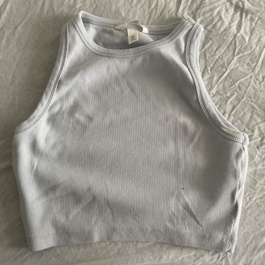 Top corto a coste H&M azzurro chiaro taglia S