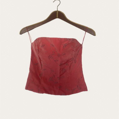 corset top mit glitzer details
