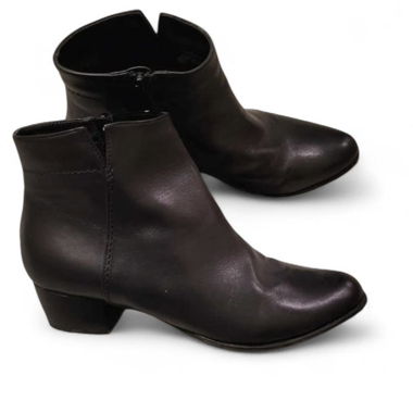 Bottines en cuir noires vintage à talon