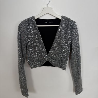 Cardigan corto con paillettes Zara