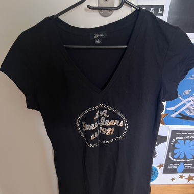 Guess Jeans Black Embellished T-Shirt
