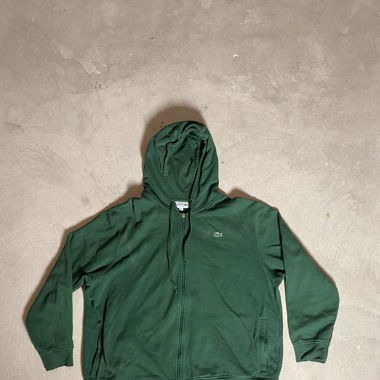 Lacoste grüner Unisex Kapuzenpullover mit Reissverschluss