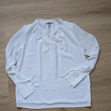 White women’s blouse with tie band