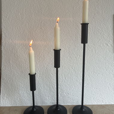 Set of 3 black candle holders