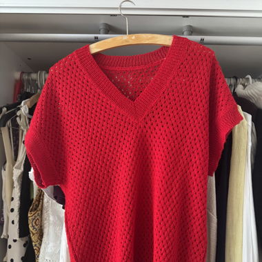 Gilet rouge en tricot