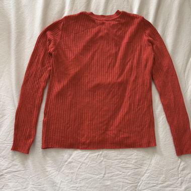 Red Ribbed Thin Sweater