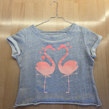 T-shirt grigio con Edizione Vintage di Fenicotteri