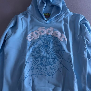 Felpa con cappuccio Sp5der azzurro Taglia S