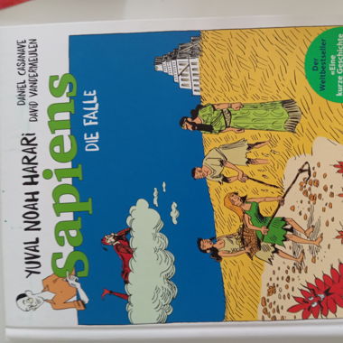 Comic-buch über die Steinzeit menschen 