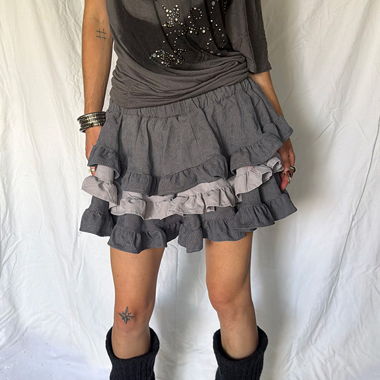 Grey Ruffle Skirt