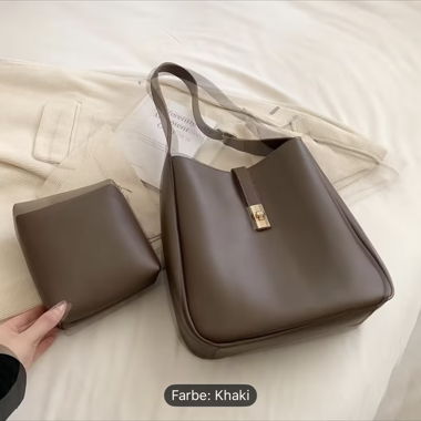 Borsa a tracolla kaki con custodia