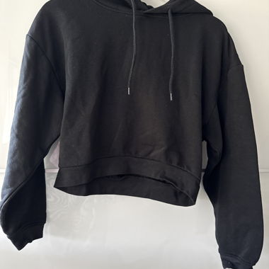 Black Cropped Hoodie