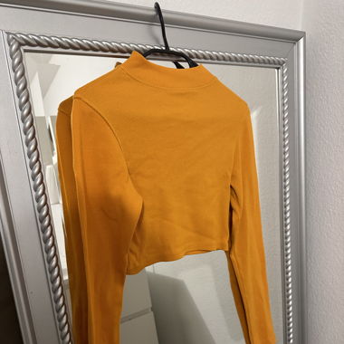 Rollkragenpullover kurz orange